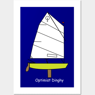 Optimist Sailing Dinghy Lt. Green Posters and Art